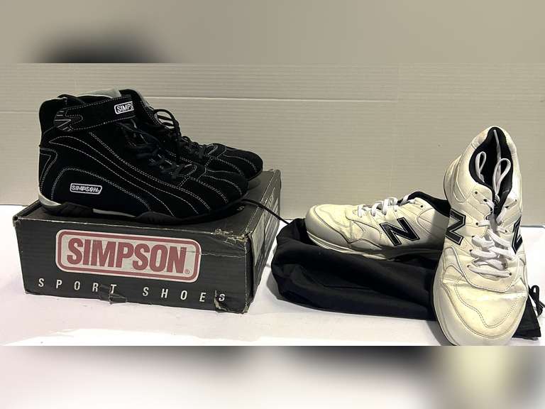 Simpson sports shoes, size 11, appears to have never been worn, also includes Men’s used New Balance, size 11, see pictures for details. image