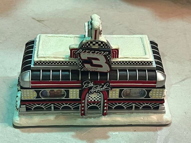 Dale Earnhardt Christmas village “Pitstop Diner, see pictures for details. image