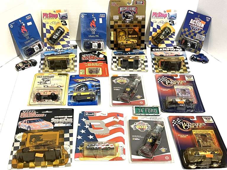 Assorted collectible Hot Wheels, Winner’s Circle, Racing Champions, diecast miniatures, and more. All are still in sealed packages, see pictures for details. image