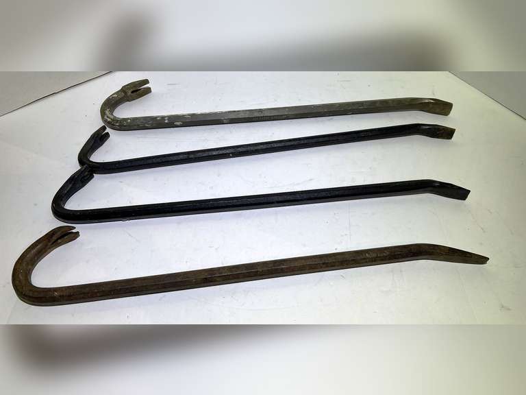 Assorted pry bars, four pieces, see pictures for details. image