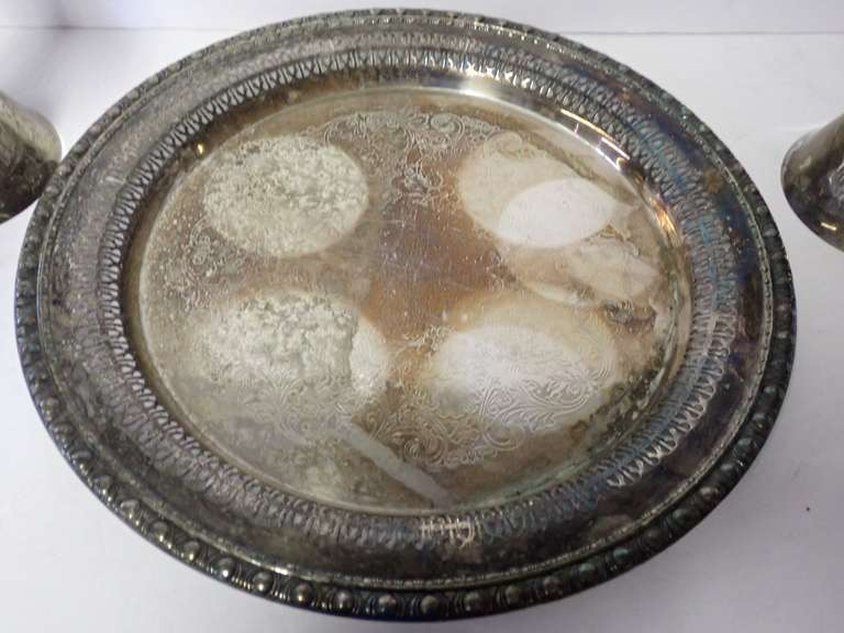 Roma Madrid Silver Plated Cordial Glasses & Silver Plated Tray