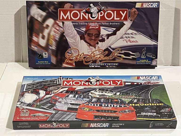 Dale Earnhardt, and NASCAR collectors editions Monopoly games, set of two, boxes are still sealed, see pictures for details. image