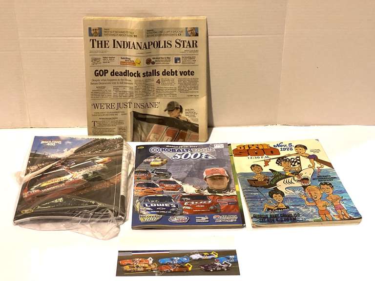 Racing souvenir programs/magazines, also includes the July 29, 2011 edition of the Indianapolis Star featuring the Brickyard 400, see pictures for details. image
