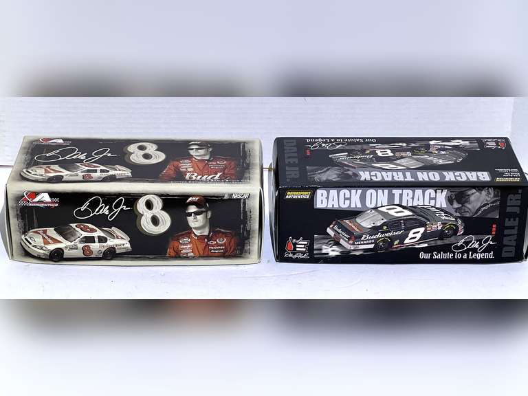Dale Earnhardt Jr. limited edition stock car replicas, both come in original boxes, see pictures for details. image