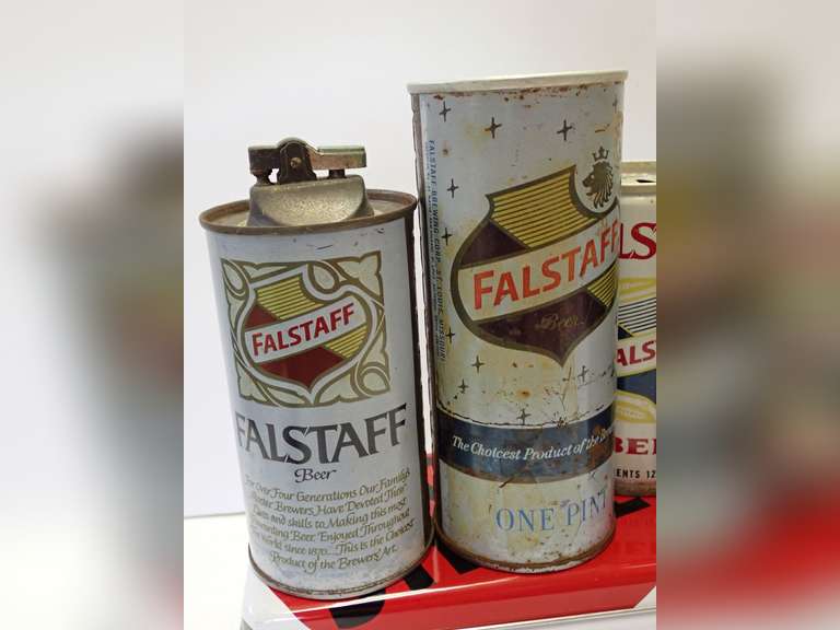 Vintage Falstaff Cans & Lucky Strike Tin