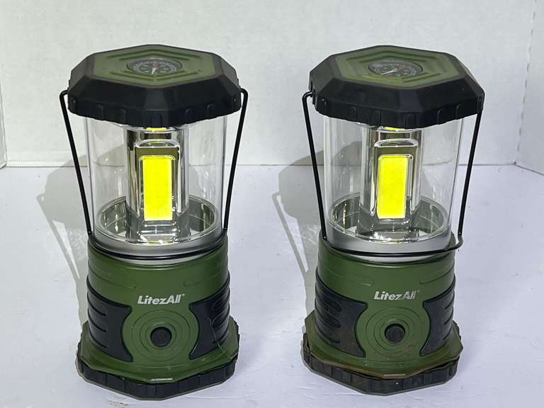 LitezAll battery operated lanterns with compass, set of two, see pictures for details. image
