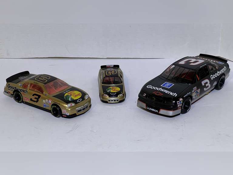 #3 Dale Earnhardt diecast stock car replicas, set of three, graduating sizes, see pictures for details. image
