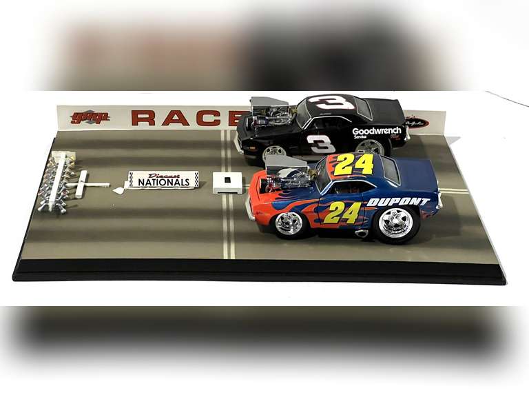 #24, and #3 diecast replicas, and Diecast Nationals raceway starting line, see pictures for details. image
