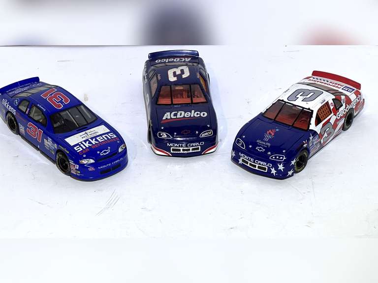 Dale Earnhardt, and Dale Earnhardt Jr. Diecast stock car replicas, set of three, see pictures for details. image