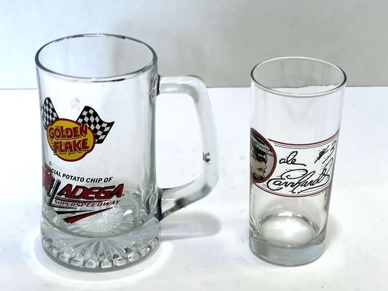 Racing themed glassware, two  pieces, see pictures for details. image