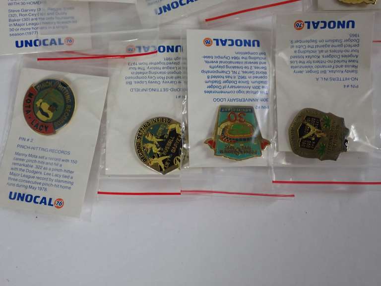 Collection of UNOCAL Dodgers Baseball Pins