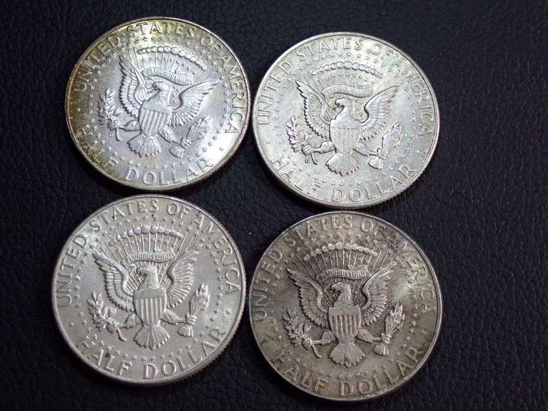 (4) 1964 KENNEDY HALF DOLLAR COINS -90% SILVER