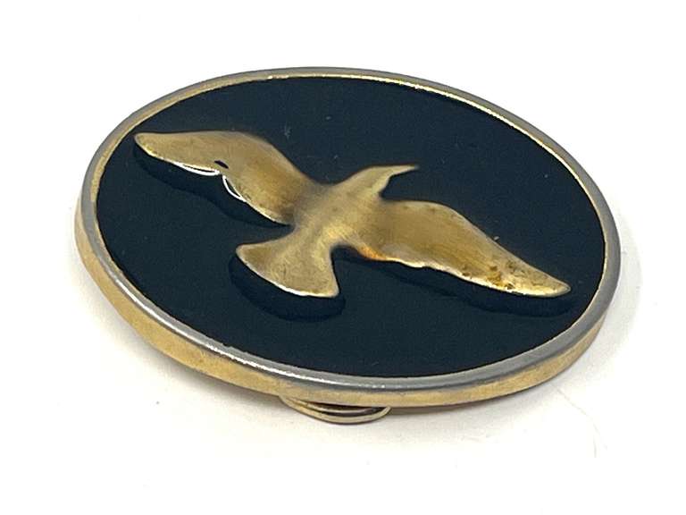 Vintage brass and enamel belt buckle, see pictures for details. image