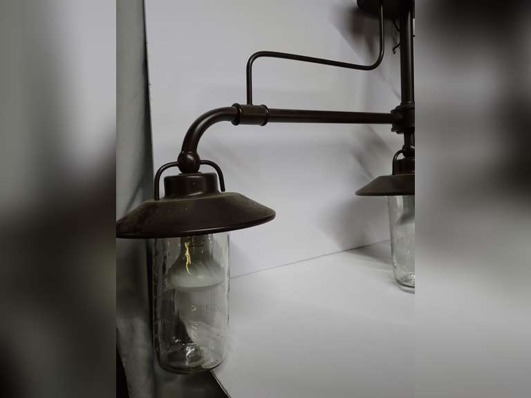 Mason Jar Three Light Island Pendant Light Fixture