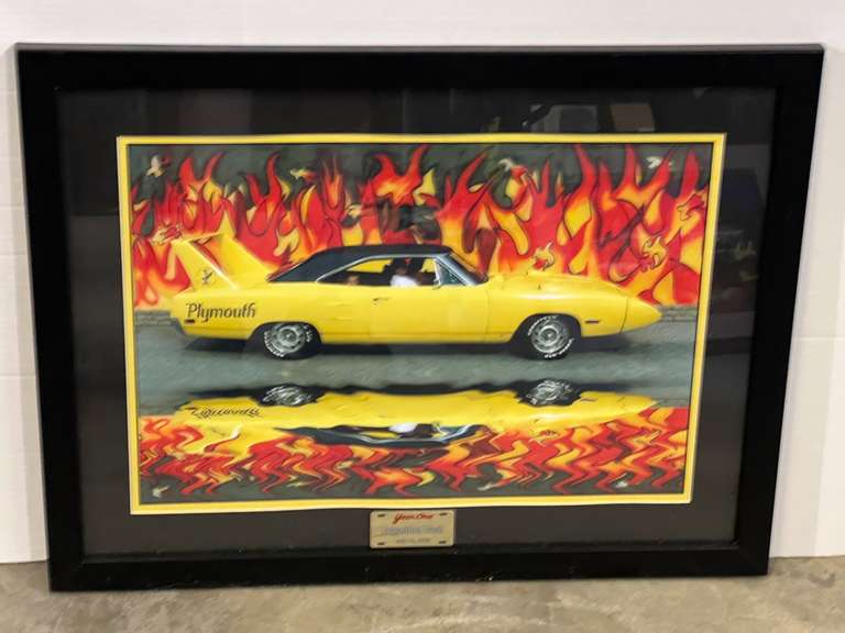Framed and matted photographic print, Plymouth Super Bird, “ Braselton Bash”, see pictures for details. image