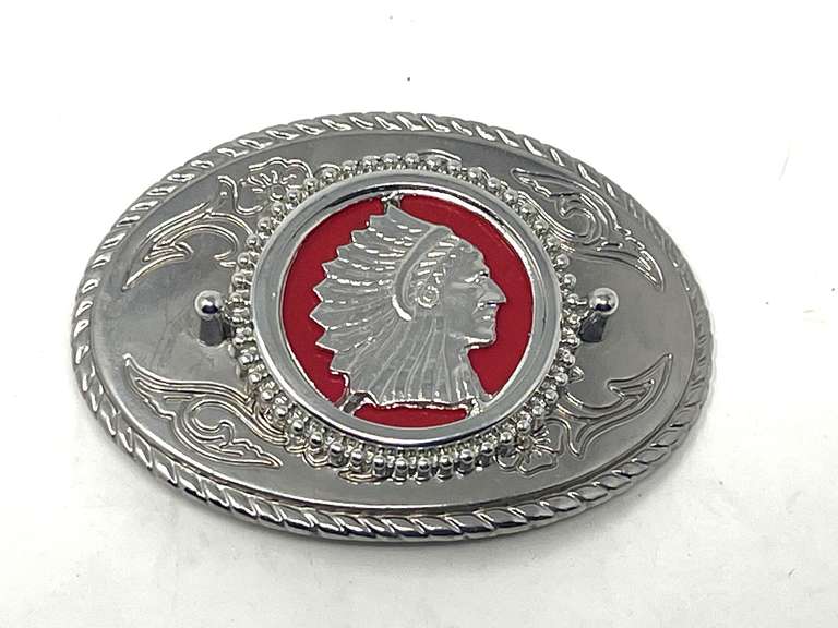 Lovely Indian chief belt buckle, see pictures for details. image