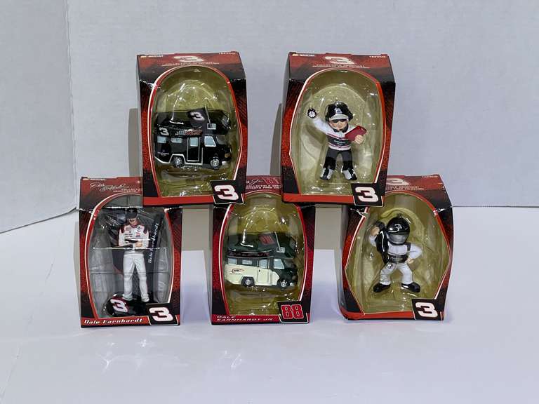 Dale Earnhardt/Dale Earnhardt Jr collectible ornaments, set of five, still in original packaging, see pictures for details. image