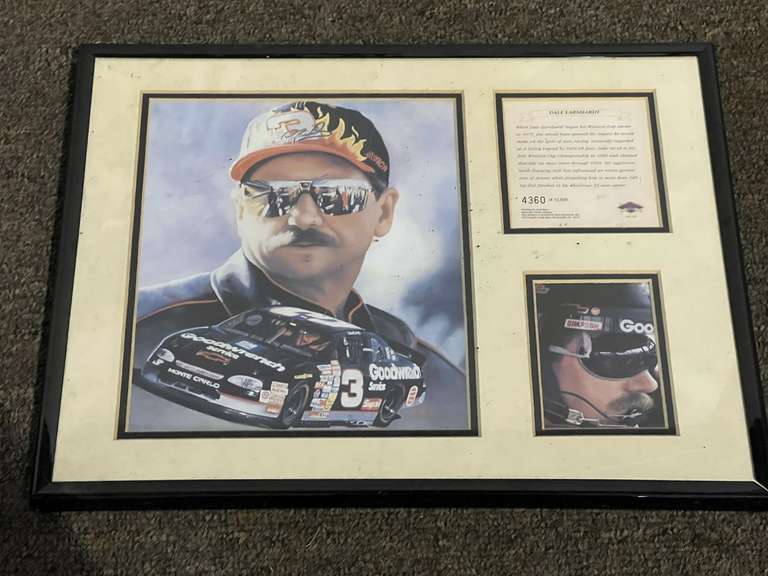Framed, matted, and numbered Dale Earnhardt memorabilia, see pictures for details. image