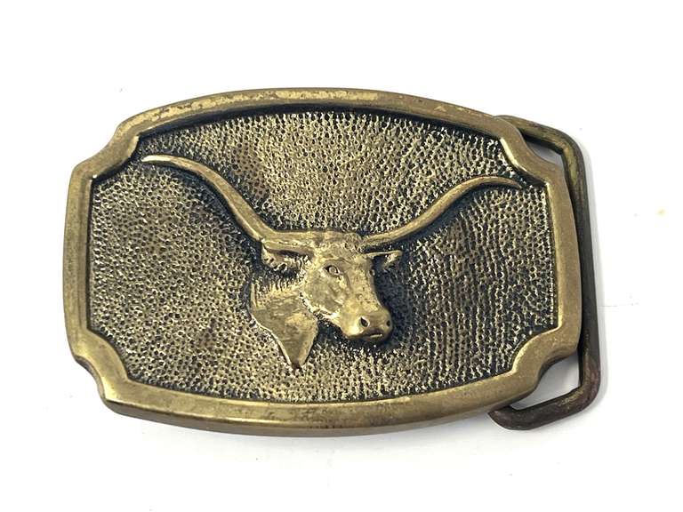 Solid brass “longhorn” belt buckle, see pictures for details. image