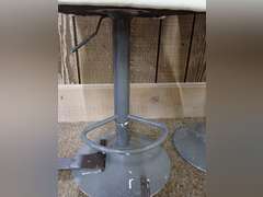 White Vinyl Adjustable Height Stool-  Needs cleaning or recovering