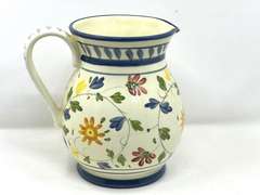 LR… Home accents Gourmet pitcher with rooster and floral motif, the glaze appears to have some crackling, see pictures for details.