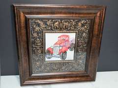 NICELY FRAMED SIGNED ART, OLD TRUCK