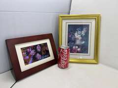 LR… Digital picture frame, and framed floral print art, see pictures for details.
