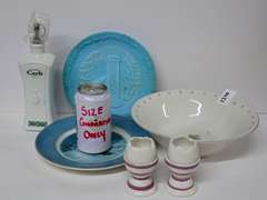 Ceramic Fratelli Carli Olive Oil Bottle, Collector's Plates & More