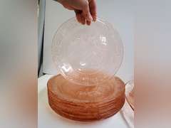 Floral Depression Glass Dinnerware Set