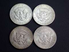 (4) 1964 KENNEDY HALF DOLLAR COINS -90% SILVER