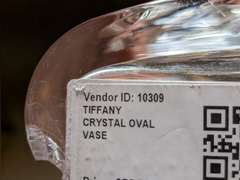 TIFFANY HEAVY CRYSTAL OVAL VASE AND BONUS GLASS VASE / CARAFE