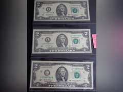 (3) SERIES 2017A SEQUENTIAL SERIES $2 BANKNOTES