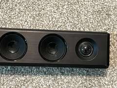 LR… LG sound bar with remote, powers up, see pictures for details.