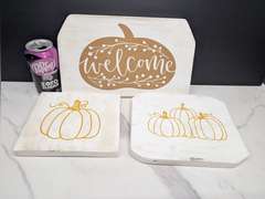 PRIMITIVE WOOD FALL THEME HANGING DECOR