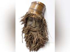 Hand Carved Bamboo Root Mask