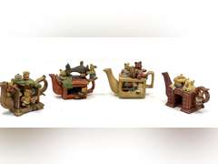 LR… Decorative miniature “teapots” figurines, set of four, see pictures for details.