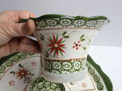 Hand-Painted Divided Serving Platter with Center Bowl