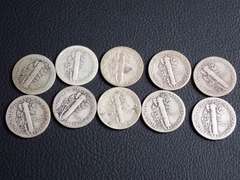 (10) MERCURY DIMES