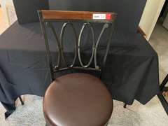 LR… Metal framed hi back swivel barstools with cushioned seat, see pictures for details.