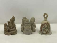 LR… Assorted home decor to include a ceramic Angel candlestick holder, nativity bell, no clapper, and more. See pictures for details.
