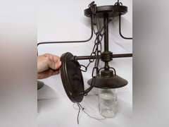 Mason Jar Three Light Island Pendant Light Fixture