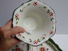 Hand-Painted Divided Serving Platter with Center Bowl