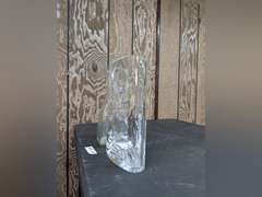 TIFFANY HEAVY CRYSTAL OVAL VASE AND BONUS GLASS VASE / CARAFE
