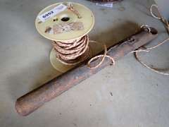 Vintage Boat Anchor and Anchor Rope w/Spool