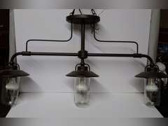 Mason Jar Three Light Island Pendant Light Fixture
