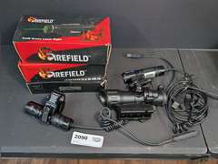 TACTICAL RIFLE MOUNT FLASHLIGHTS AND SIGHT, BOXES ONLY CONTAIN ALLEN WRENCHES / ACCESSORIES