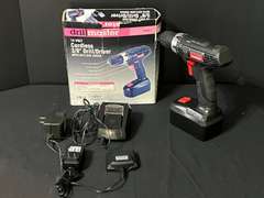 LR… Drillmaster 18 V cordless 3/8” drill/driver, comes with battery and charger see pictures for details.