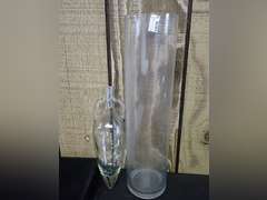 Pair of Clear Glass Vases