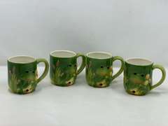 LR… Ceramic frog mugs, set of four, see pictures for details.