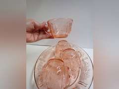 Floral Depression Glass Dinnerware Set
